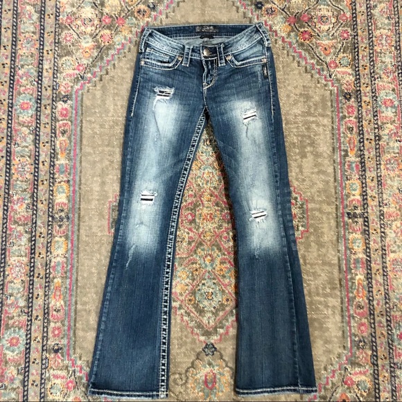 Silver Jeans Denim - Silver distressed bootcut jeans!